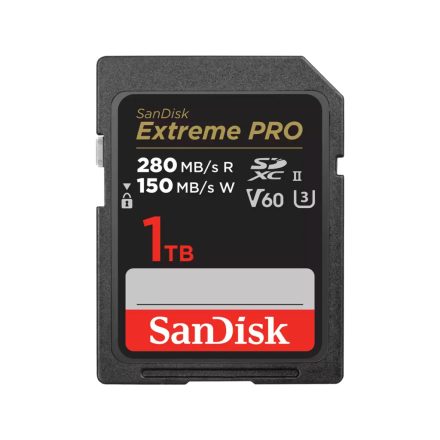 SanDisk SDXC Extreme PRO 1TB U3 V60 (UHS-II) memóriakártya (280MB/s) (00215495)