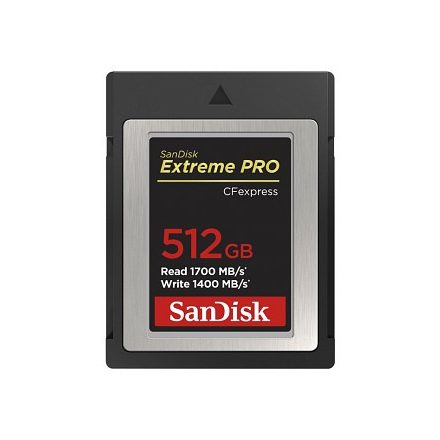 SanDisk Extreme PRO CFExpress Type B 512GB memóriakártya (1700/1400 MB/s sebesség) (használt)