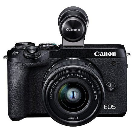 Canon EOS M6 Mark II kit (EF-M 15-45mm f/3.5-6.3 IS STM) + EVF-DC2 (fekete) (használt)