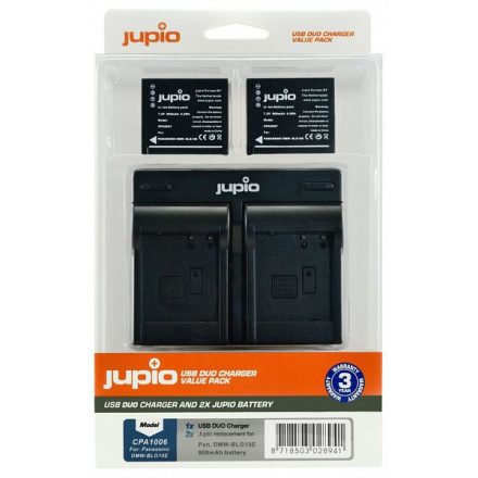 Jupio Panasonic DMW-BLG10 900mAh akkumulátor és USB Dual Charger Kit