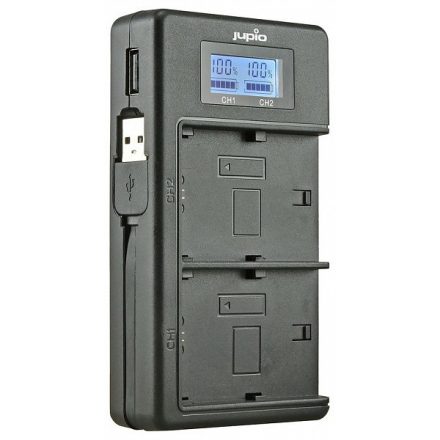 Jupio USB duo töltő LCD kijelzővel Panasonic DMW-BLF19E akkumulátorokhoz (JDC2009)