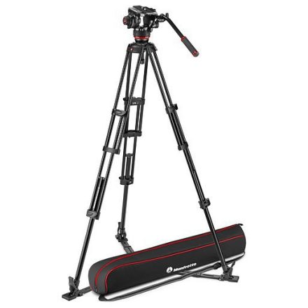 Manfrotto 504x fluid videó fej alu ikerlábas állvánnyal földterpesszel (MVK504XTWINGA)