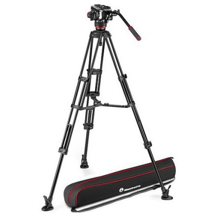 Manfrotto 504x fluid videó fej alu ikerlábas állvánnyal, középterpesz (MVK504XTWINMA)