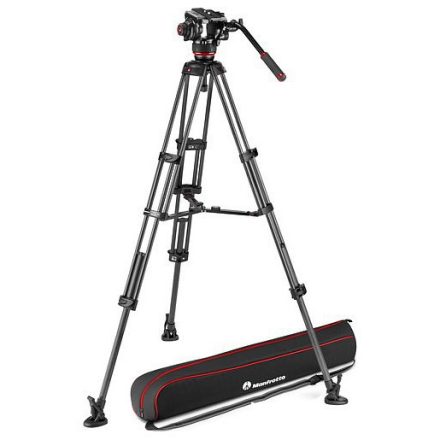 Manfrotto 504x fluid videó fej karbon ikerlábas állvánnyal, középterpesz (MVK504XTWINMC)