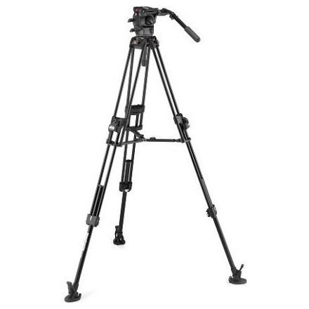 Manfrotto 526 Pro Video fej + 645 Fast Alu állvány, 2n1 terp. Ikerláb (MVK526TWINFA)