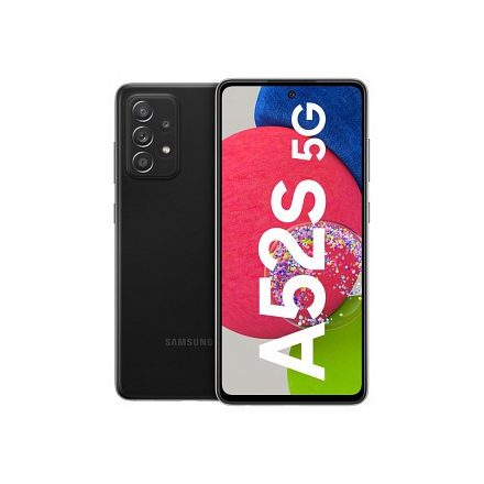 Samsung Galaxy A52s 5G (SM-A528) 6GB/128GB Dual SIM kártyafüggetlen okostelefon (király fekete)