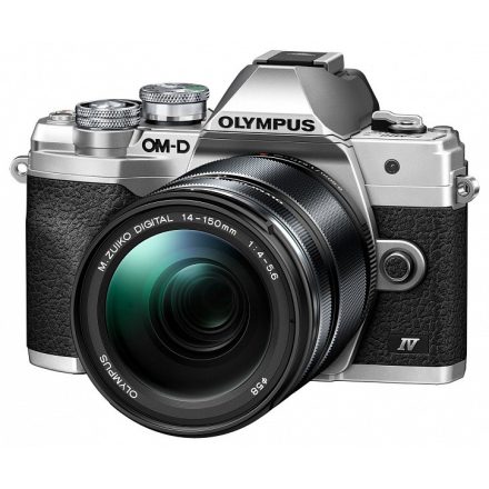 Olympus OM-D E-M10 Mark IV kit (14-150mm f/4-5.6 II) (ezüst/fekete)